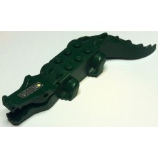 Part 6026c01pb01 Dark Green Alligator-Crocodile (Complete Assembly) with Circuitry Pattern on Upper Jaw (Sticker) - Set 8632